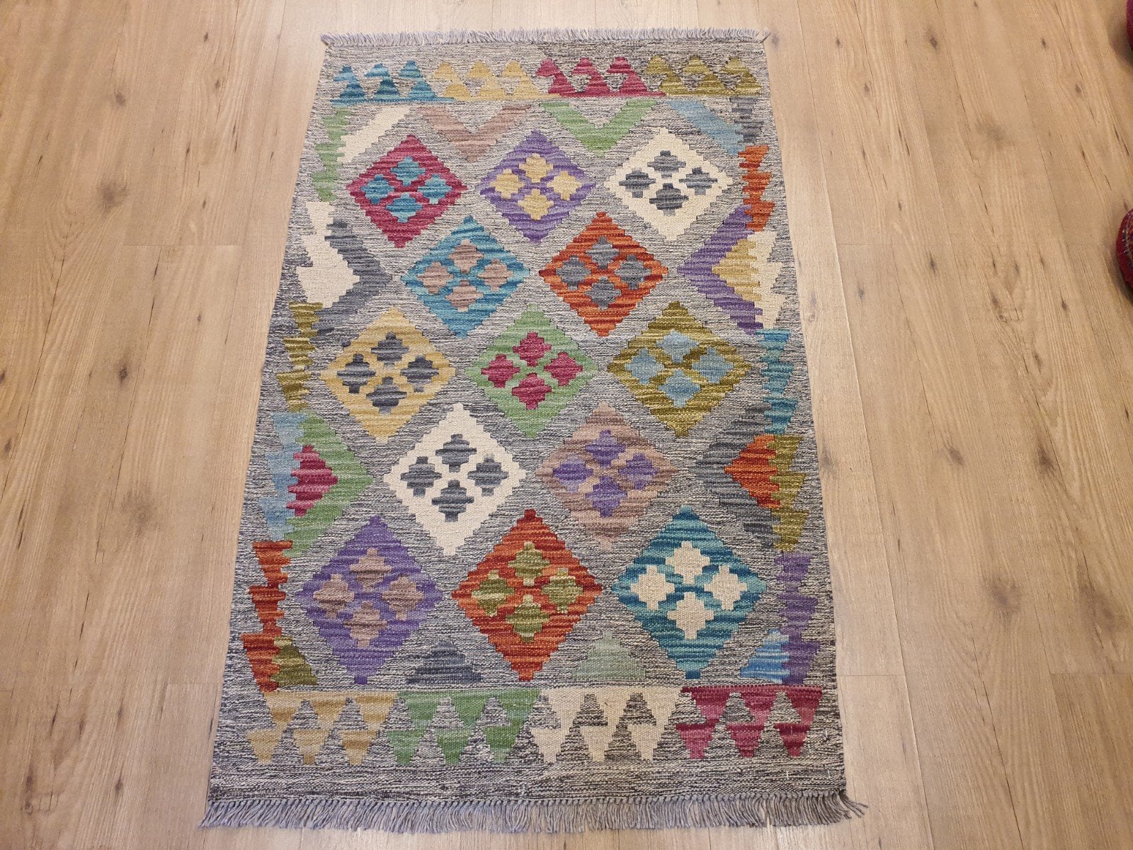 Prachtige handgeweven oosterse kelim 128x82, Info@SlatsAntiek.nl, 100 tot 150 cm, Crème, Vof Slats Antiek