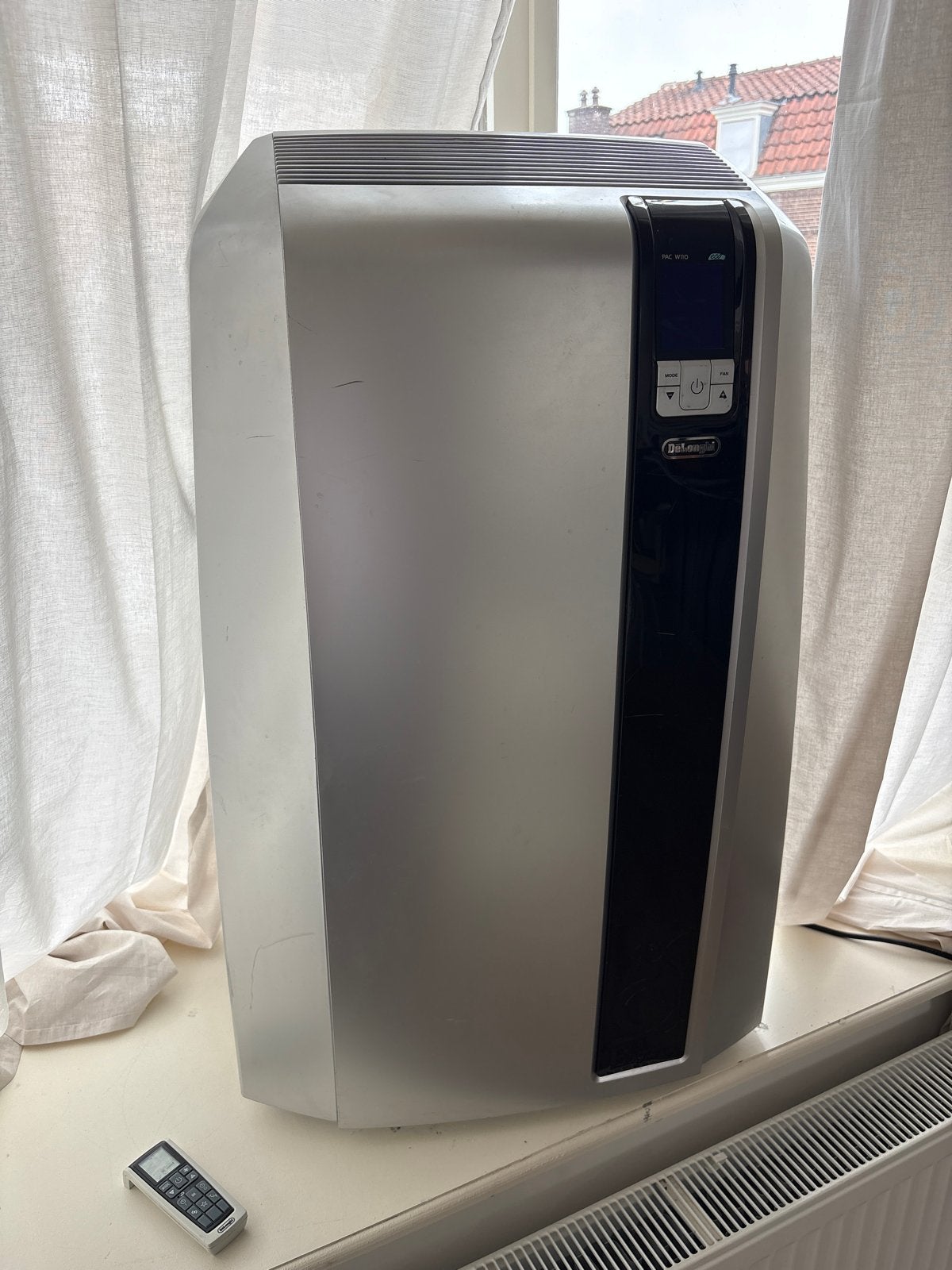 Airco DeLonghi PAC W110 met Afstandsbediening, Ophalen, Gebruikt, 3 snelheden of meer, Koelen en Ontvochtigen