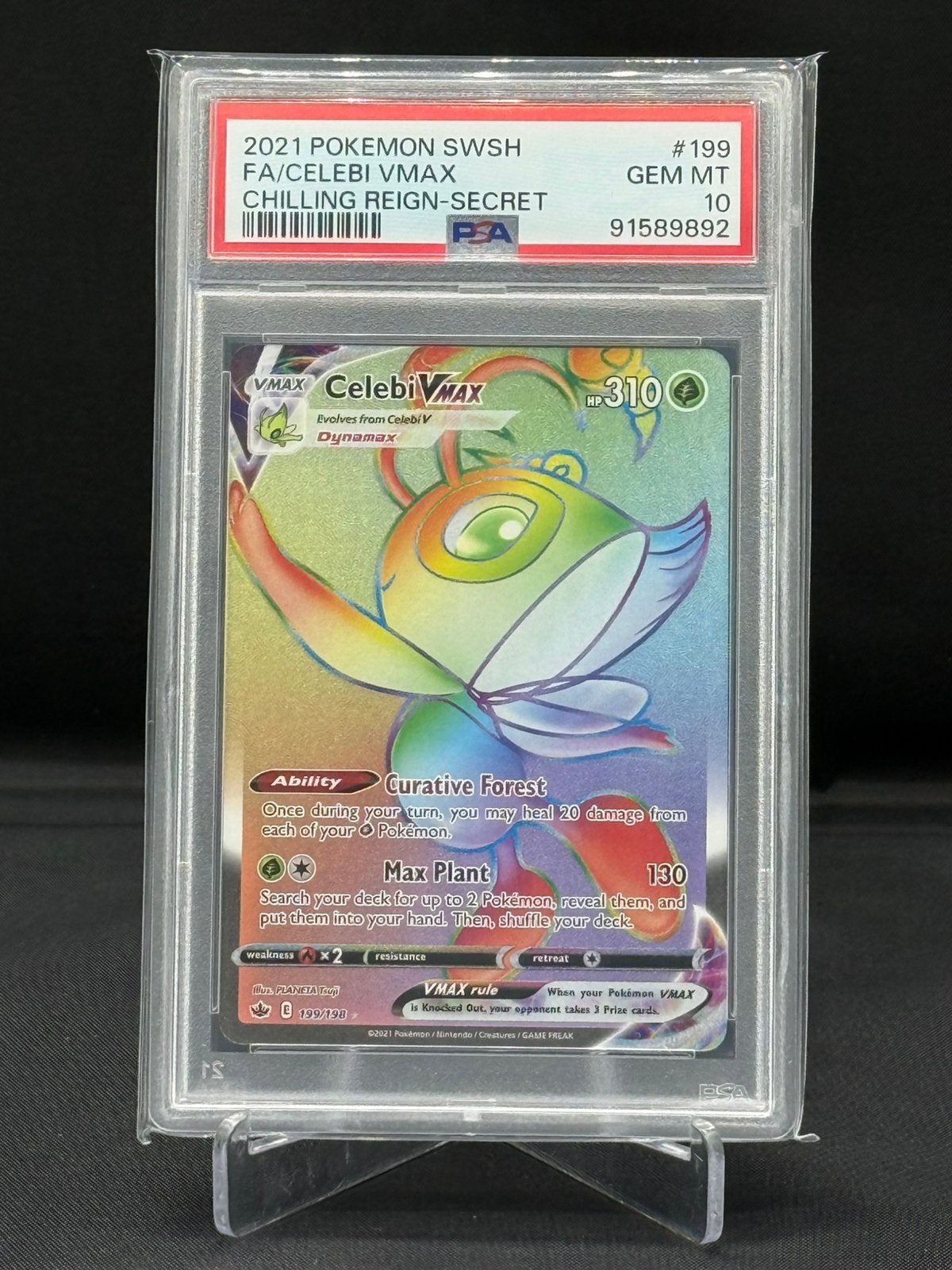 Celebi Vmax 199/198 (PSA 10) ~ Chilling Reign, Ophalen of Verzenden, Nieuw, Losse kaart