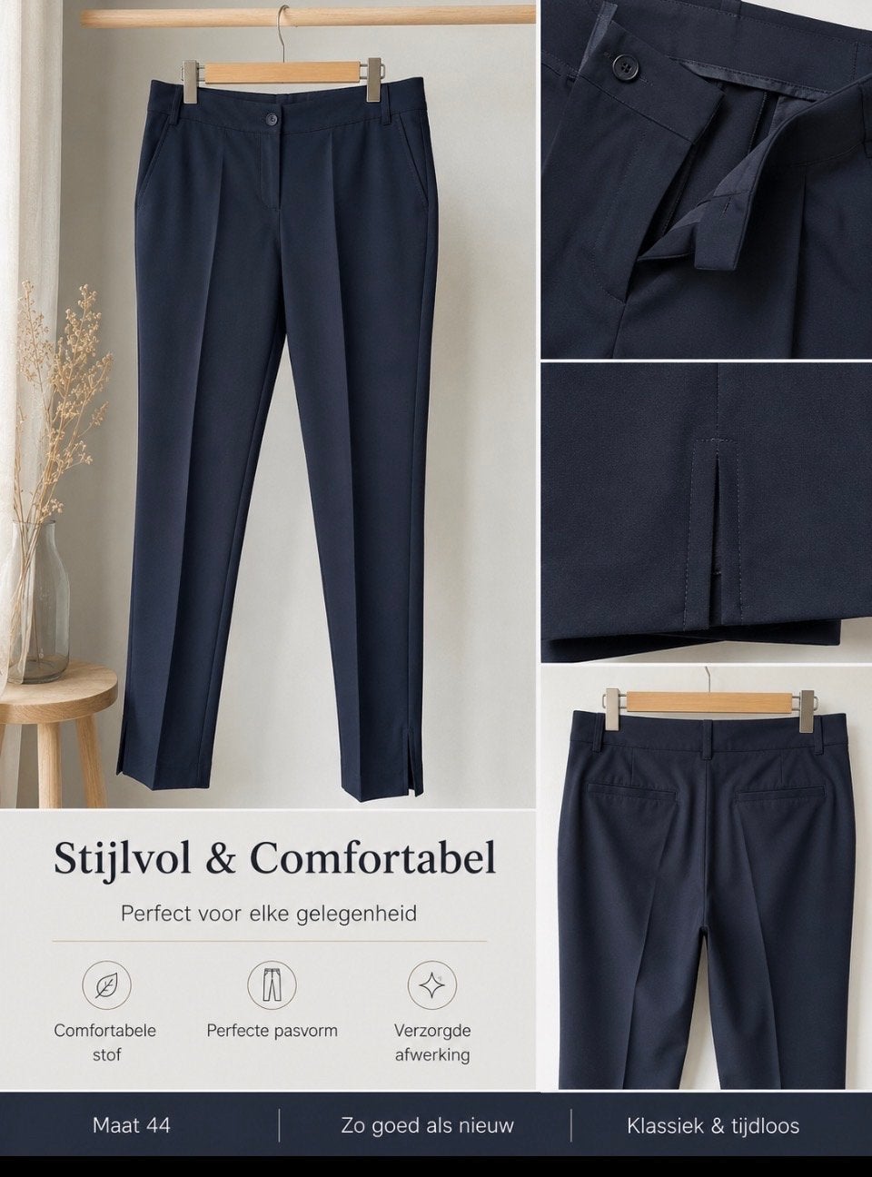 Only-M pantalon, blauw, maat 42, zo goed als nieuw, Kleding | Dames, Blauw, Maat 42/44 (L), Ophalen of Verzenden, Zo goed als nieuw
