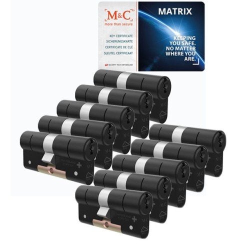 M&C Matrix zwarte cilinder 10x gelijksluitend SKG***, Doe-het-zelf en Verbouw, Niet ingevuld, Niet ingevuld, Niet ingevuld