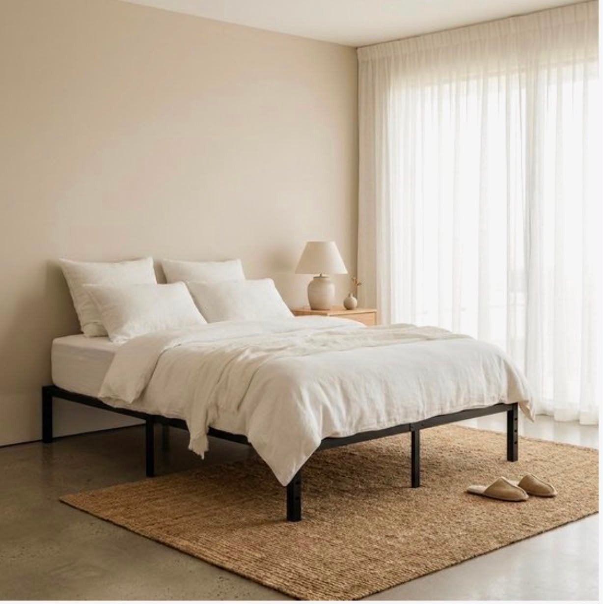 bedframe zwart/grenen 200x200, Ophalen, Zwart, Overige maten, 200 cm