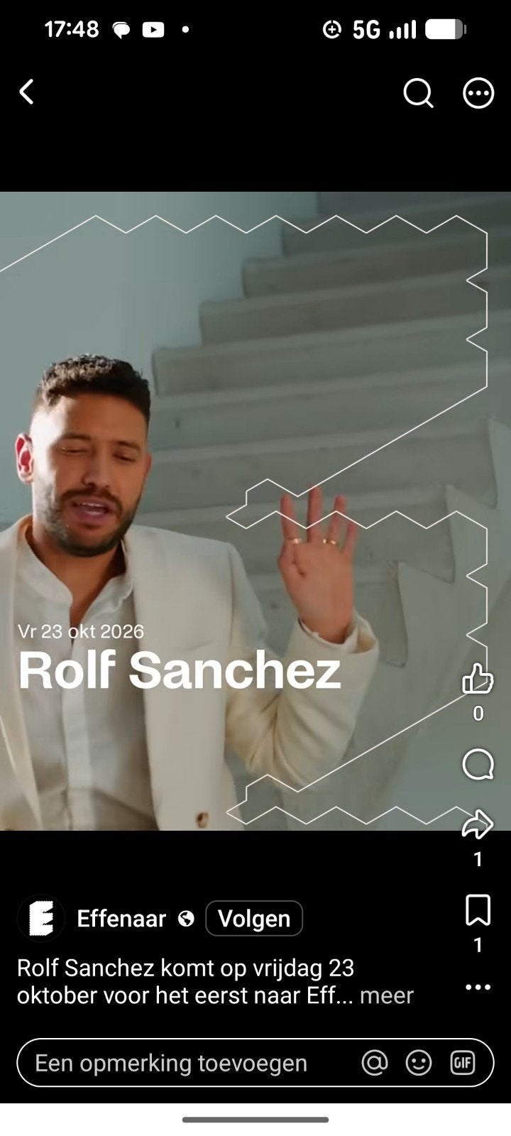Ticket aangeboden Rolf Sanchez, Eén persoon, Oktober