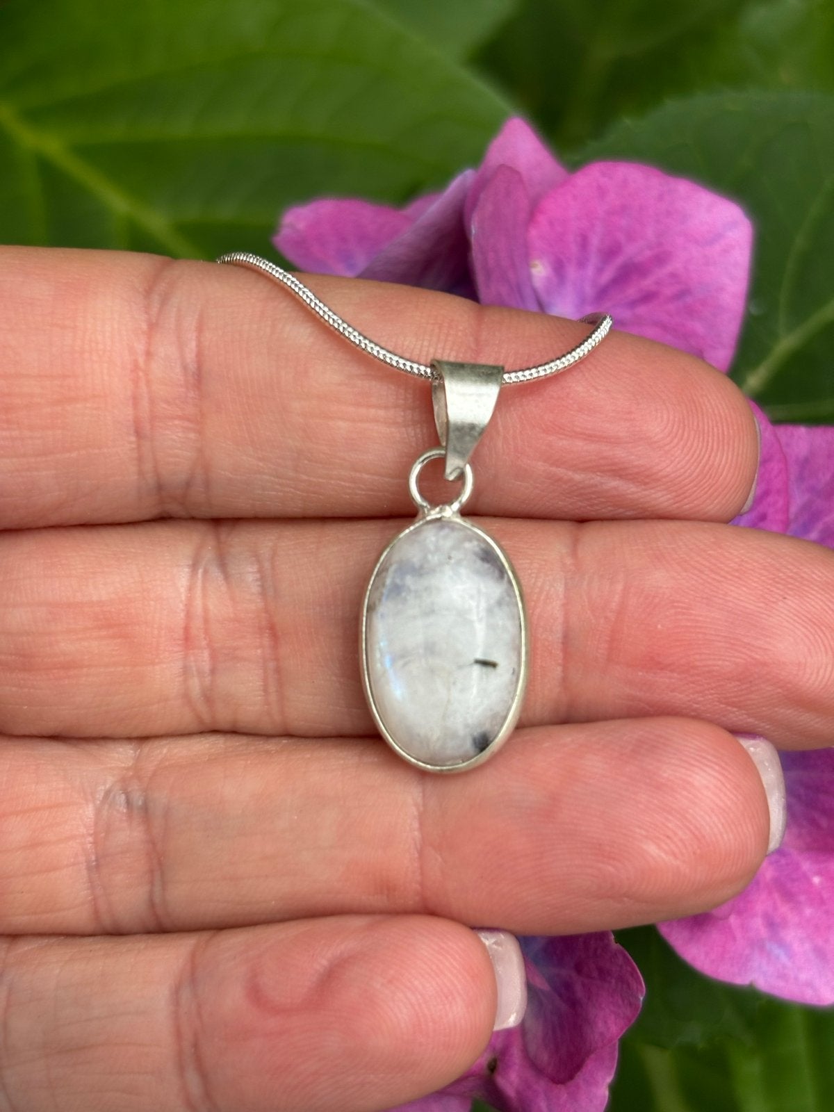 Maansteen Edelsteen Ketting Handgemaakt, Sieraden, Tassen en Uiterlijk, Kettingen, Overige kleuren, Vanbeeksaar4@gmail.com, Nieuw
