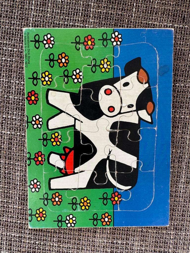 Vintage Dick Bruna Koe Puzzel - Mercis 1967/1972, Ophalen of Verzenden, 10 tot 50 stukjes, Gebruikt, 2 tot 4 jaar