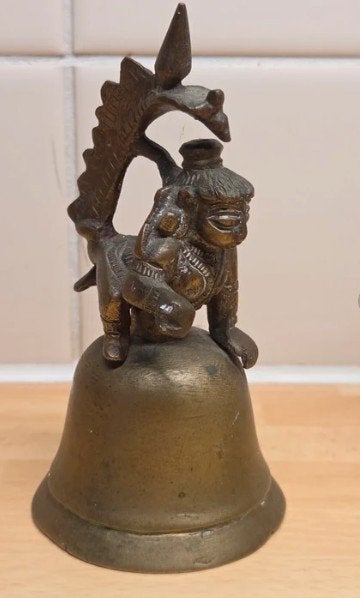Antieke tempelbel of tafelbel van messing, Ophalen of Verzenden, Koper