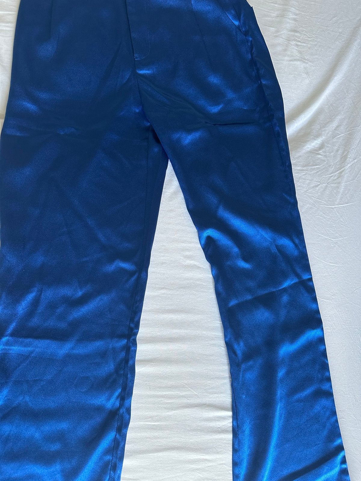 EIGHT PARIS Blauwe Satijnen Broek Maat S, Kleding | Dames, Blauw, Ophalen of Verzenden, Zo goed als nieuw, Maat 36 (S)