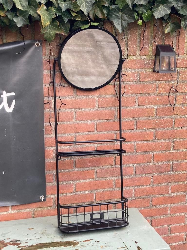 Spiegel wandrek zwart model, Minder dan 50 cm, Ophalen of Verzenden, Zo goed als nieuw, Minder dan 100 cm