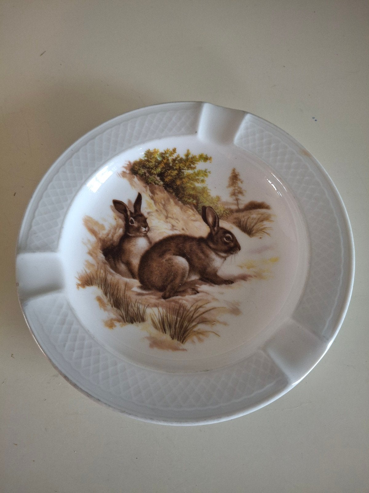 Vintage Royal Schirnding Porseleinen Asbak met Konijnen, Ophalen of Verzenden