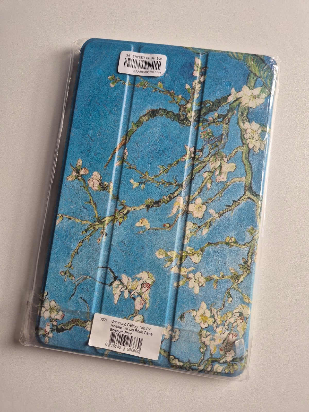 Samsung Galaxy Tab S7 Hoesje TriFold Book Case Blossom Print, Ophalen of Verzenden, Nieuw, Galaxy Tab S7, Samsung