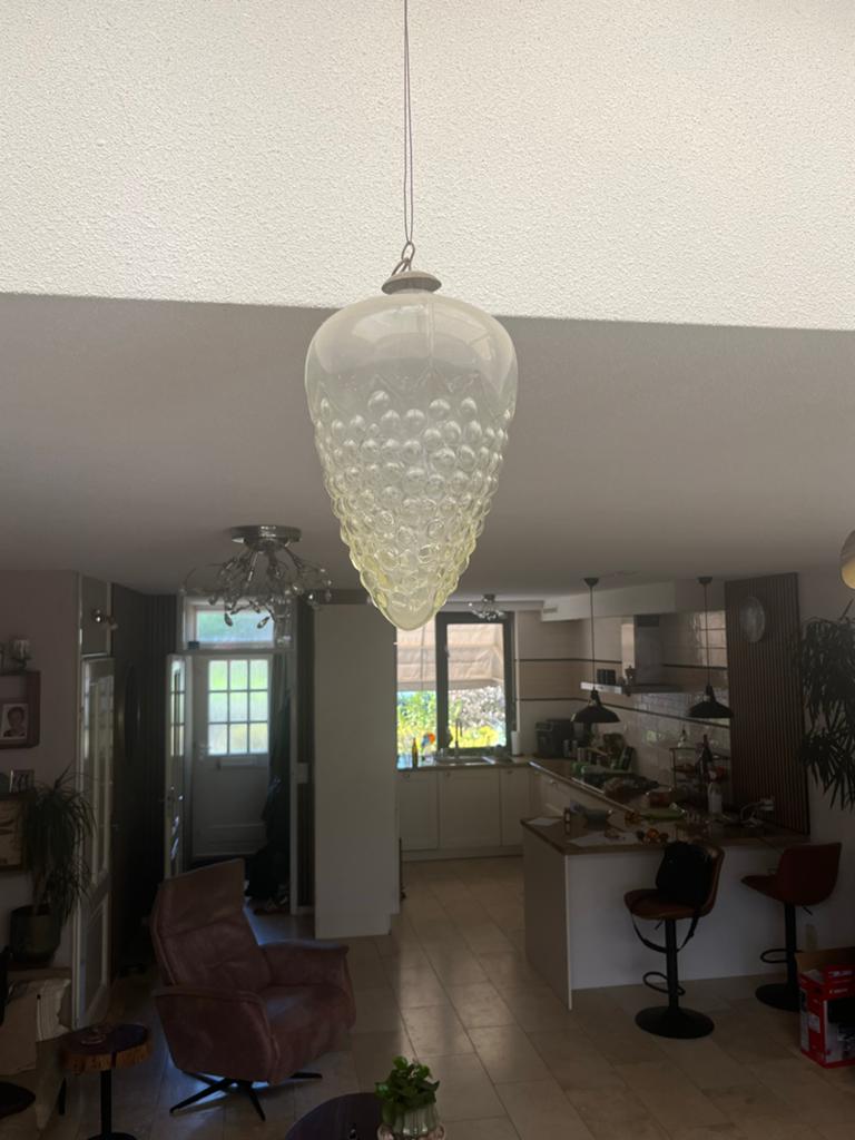 2 stuks Vintage Druiventros Hanglamp - Glazen Plafondlamp, Ophalen of Verzenden