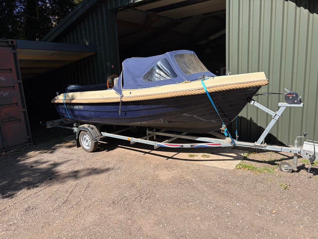 Wato Sloep 490 + Honda 20 PK 4-takt, Ophalen, 10 tot 30 pk, Zo goed als nieuw, 3 tot 6 meter