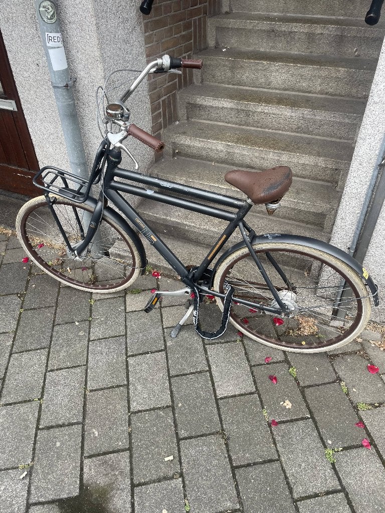 Zwarte Cortina fiets, naafversnelling blijft hangen, Gebruikt, Versnellingen, 61 tot 65 cm, Schijfrem