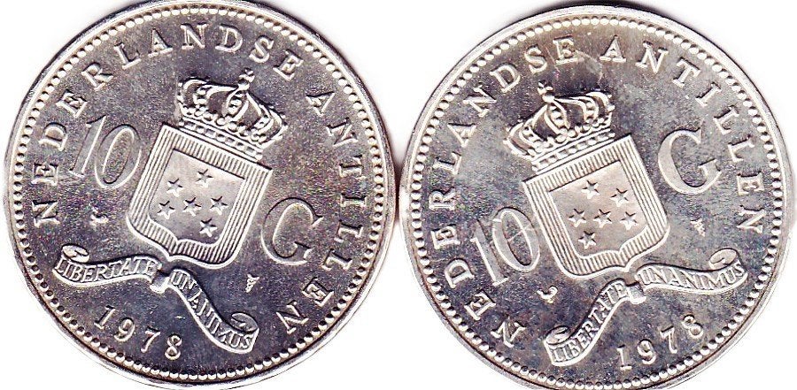 ANTILLEN   10 GULDEN  1978    2 STUKS, Ophalen of Verzenden, Koningin Juliana, 10 gulden
