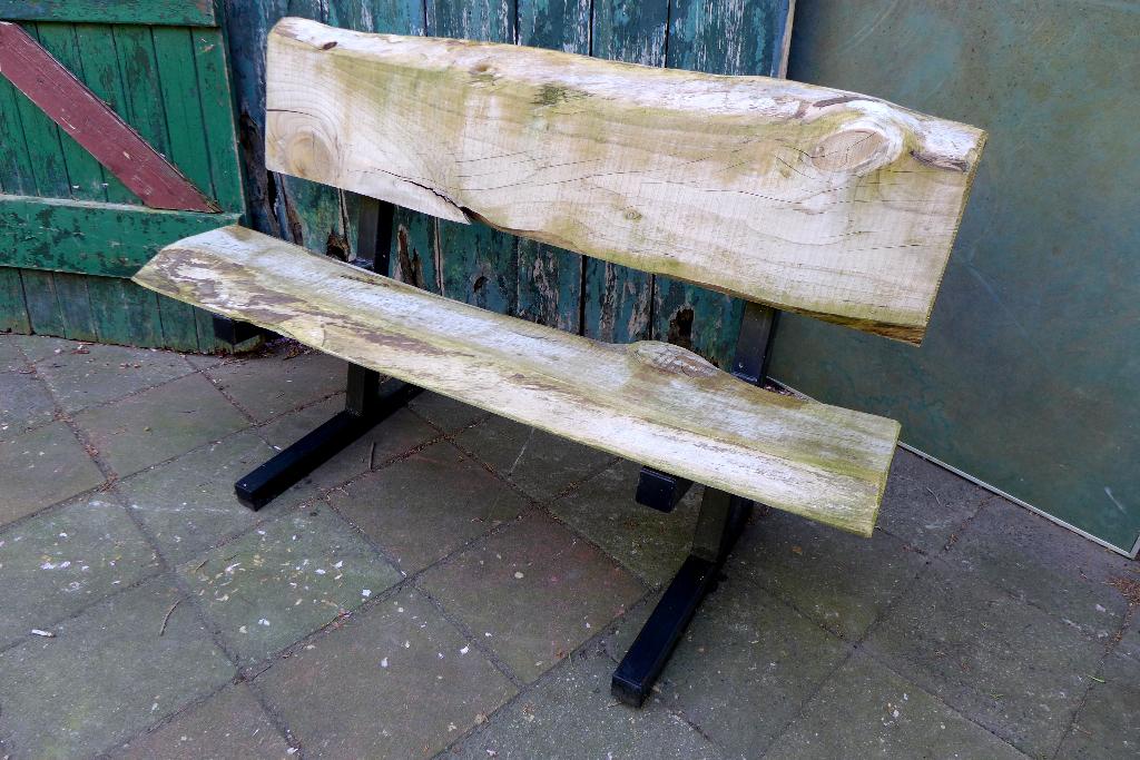 Mooi boomstam tuinbankje, Ophalen, Gebruikt, Onbekend, Onbekend