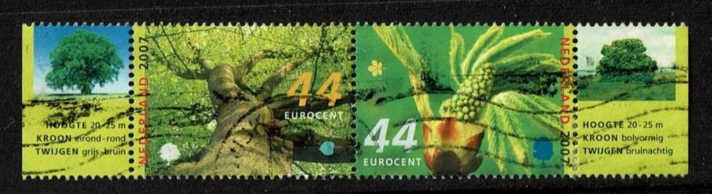 Nederland NVPH 2493-2494a paar tab gestempeld 1, Verzenden, Na 1940, Gestempeld