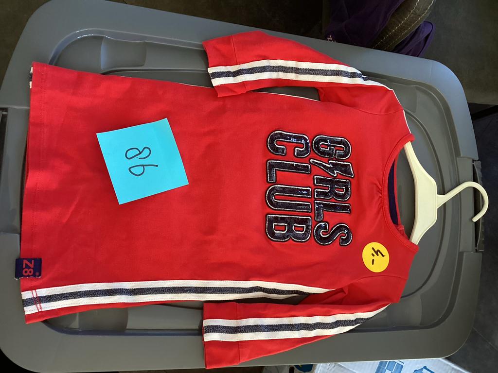 Z8 Jurkje Maat 86 - Rood met 'GIRLS CLUB' opdruk, Ophalen of Verzenden, Gebruikt, Meisje, Jurkje of Rokje