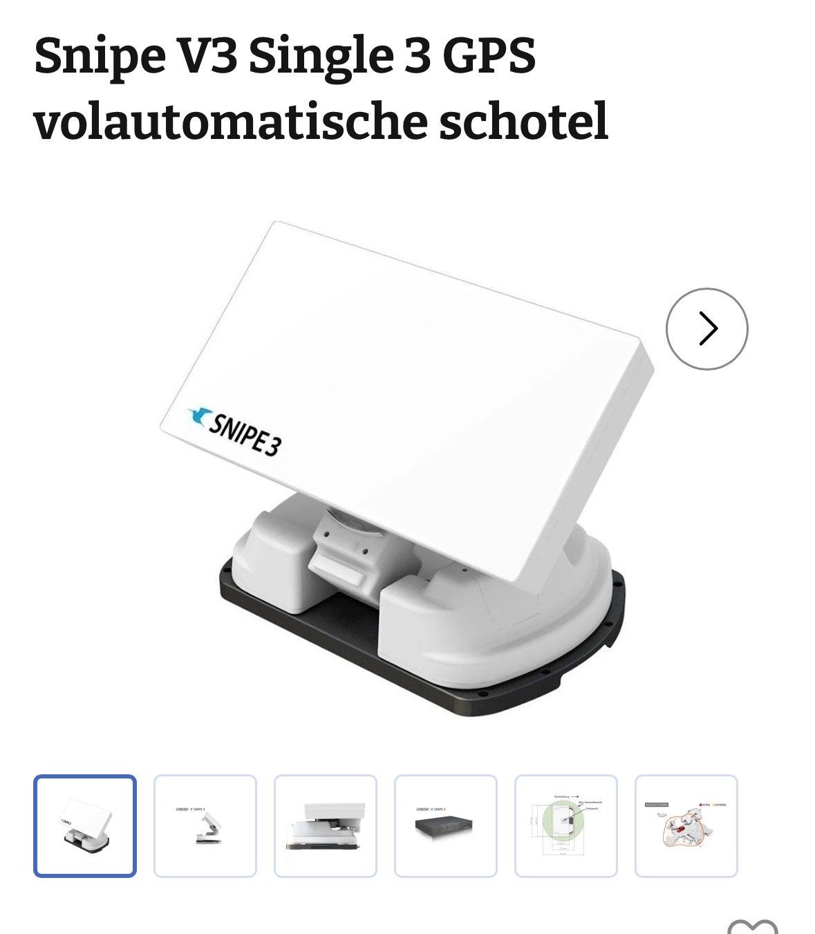 Snipe V3 Single 3 GPS volautomatische schotel, Ophalen, Zo goed als nieuw, (Schotel)antenne, Overige merken