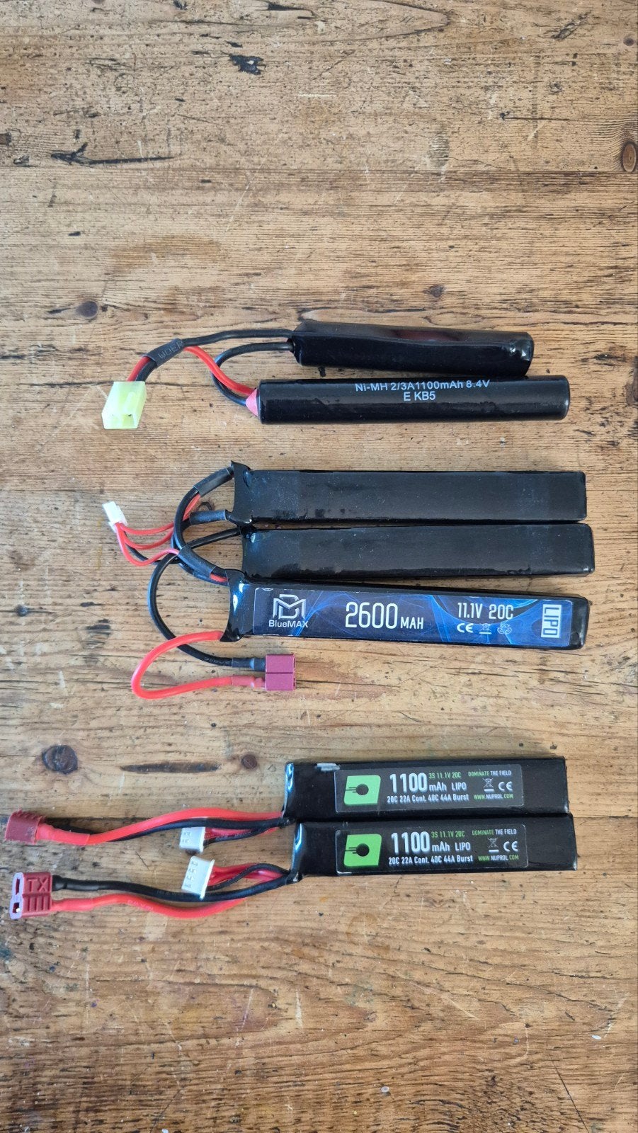 Diverse LiPo Airsoft Batterijen - Goede Staat, Ophalen of Verzenden, Gebruikt, Diverse (o.a. BlueMax, Nuprol)
