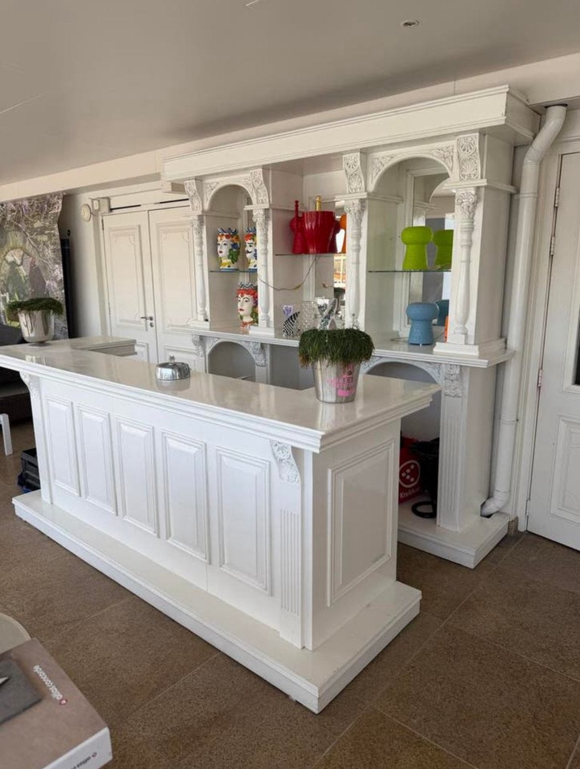 Prachtige houten bar met achterkast inc. lekblad & spoelbak, Huis en Inrichting, Ophalen of Verzenden
