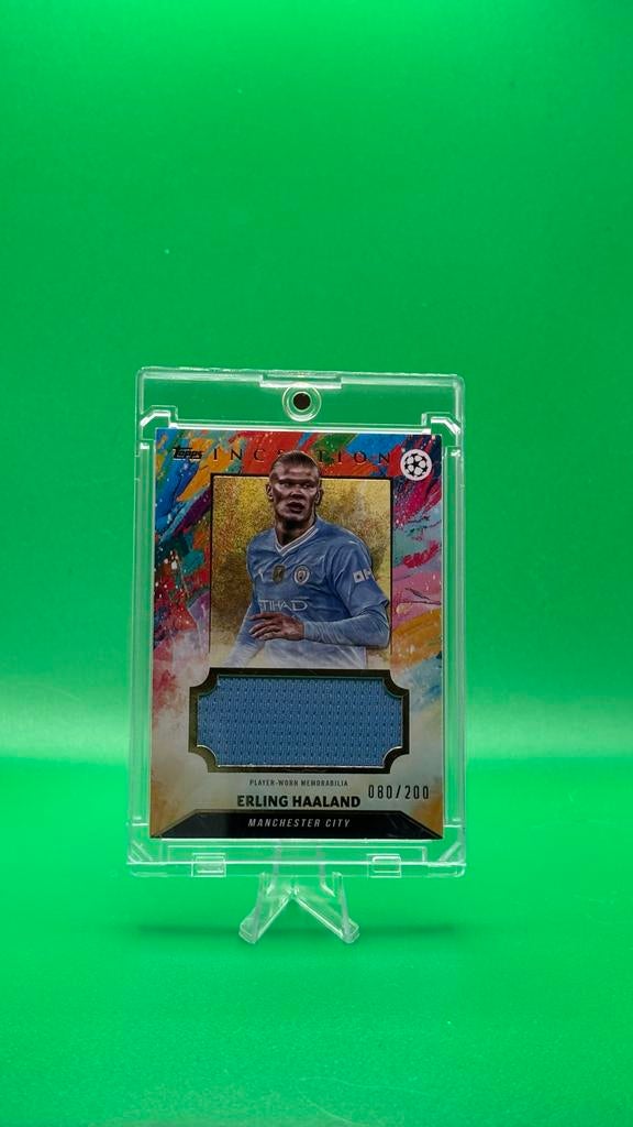 Erling Haaland 23-24 Topps Inception Match Worn Patch 80/200, Ophalen of Verzenden, Nieuw, Buitenlandse clubs, Spelerskaart