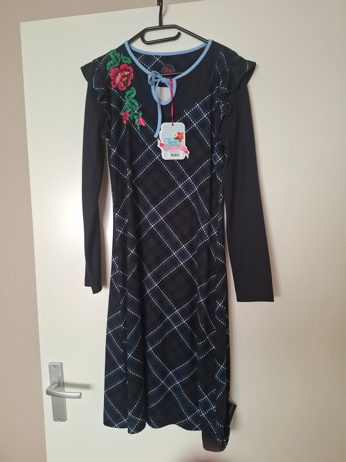 Tante Betsy Jurk Paola Tartan Black - Nieuw met kaartjes, Maat 38/40 (M), Tante Betsy, Zwart, Nieuw