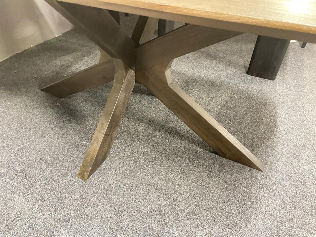 Deense ovale eettafel 180x90 massief hout notenkleur, Ophalen, Nieuw, 50 tot 100 cm, Vijf personen of meer