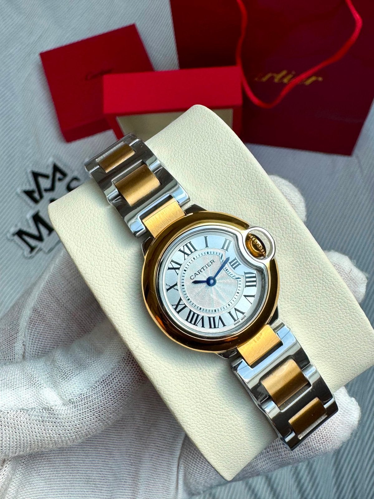 Cartier Ballon Bleu Horloge, Ophalen of Verzenden, Zo goed als nieuw, Staal, Overige merken