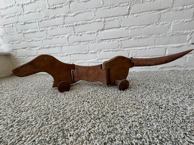 Antiek houten speelgoed paard, Ophalen of Verzenden