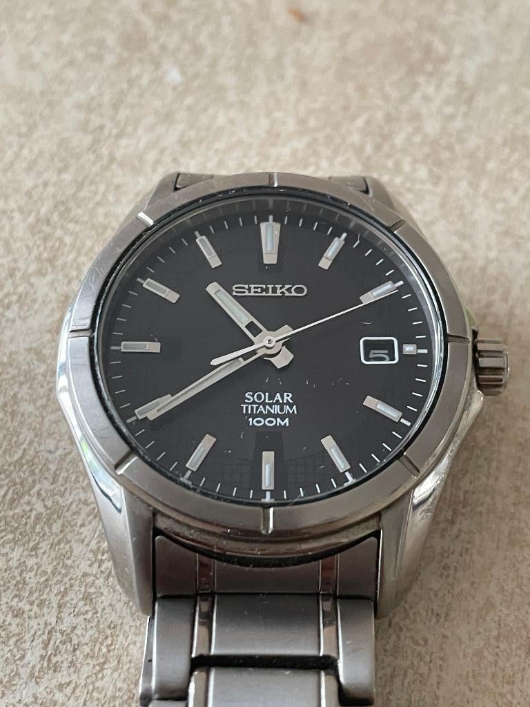 Seiko Solar Titanium, Zo goed als nieuw, Ophalen, Overige merken, Overige materialen