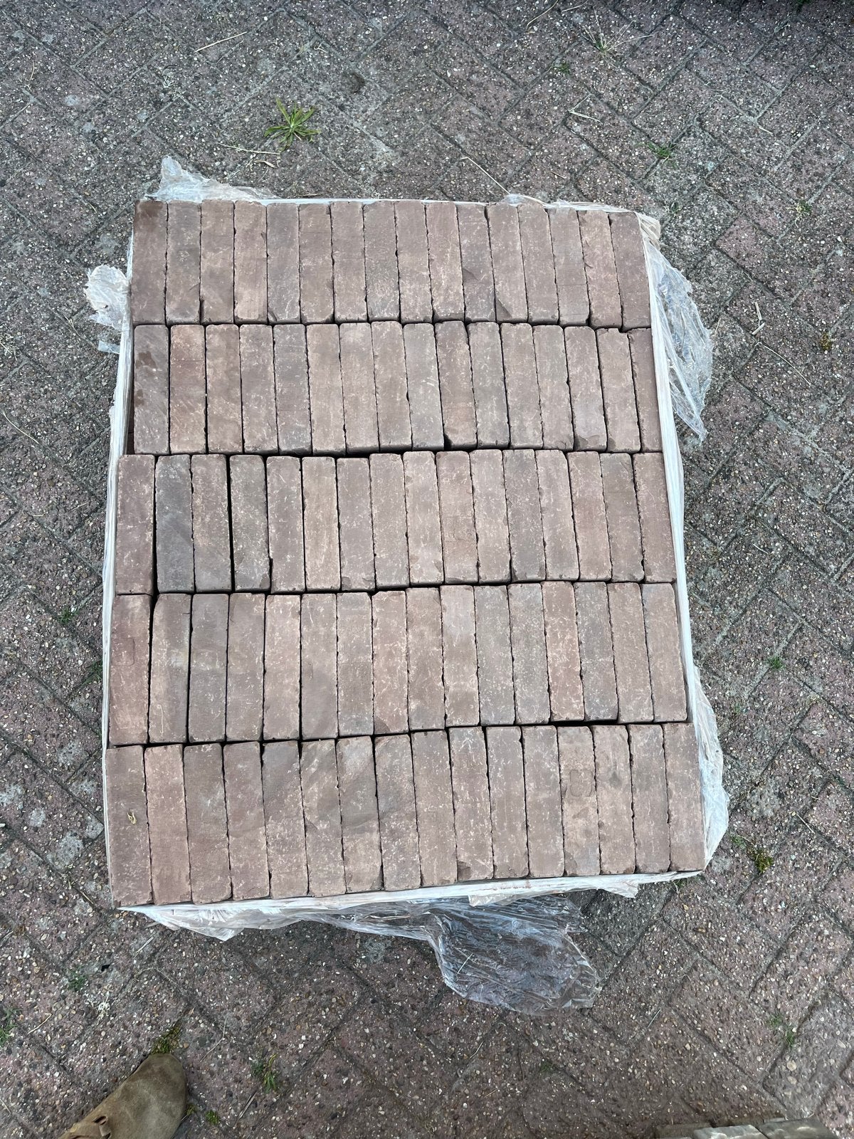 Gebakken waaltjes rood bruin - 5,5m2 restant, Ophalen, Gebruikt, Keramiek, Klinkers