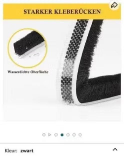 NIEUW! Fowong tochtstrip zwart borstelafdichting €4,99, Ophalen of Verzenden, Nieuw