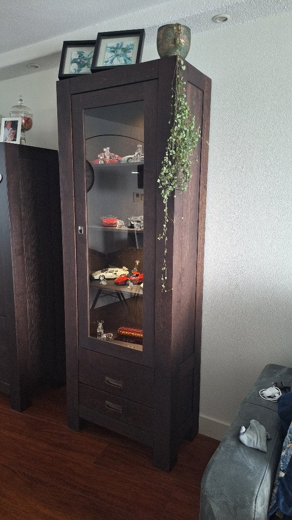 Vitrinekast, Ophalen, Glas, Met deur(en), 50 tot 100 cm