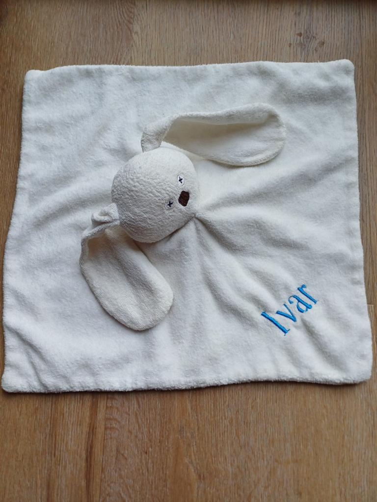 Hema badstof knuffeldoekje Knuffeldoek hond bruine snuit, Ophalen of Verzenden, Gebruikt