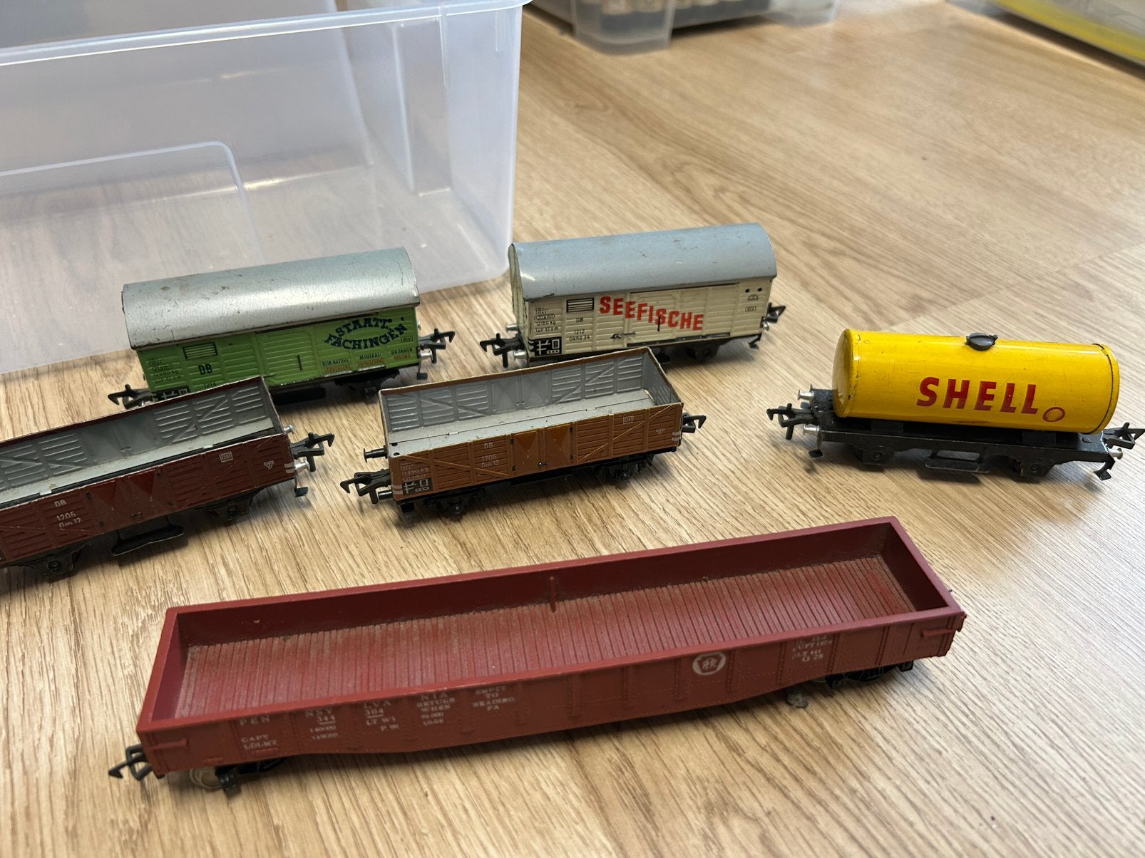 Vintage blikken Fleishmann HO wagons., Hobby en Vrije tijd, Modeltreinen | H0, Overige merken, Gebruikt, Gelijkstroom, Wagon