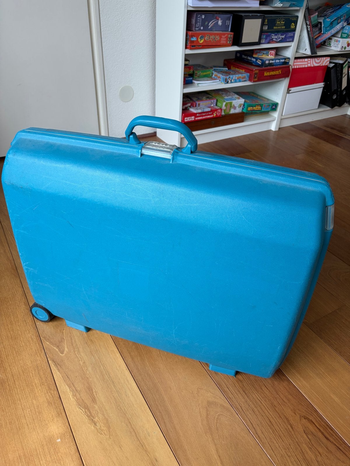 Samsonite Koffer - Blauw, Hard Kunststof met Wieltjes, Gebruikt, Hard kunststof, Slot, 35 tot 45 cm