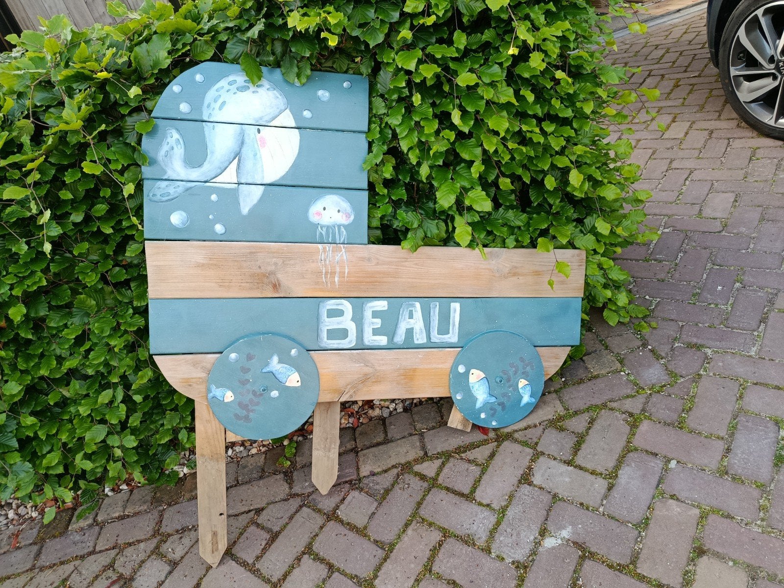 Geboortebord Beau jongen - Walvis en Kwallen Thema, Ophalen, Gebruikt, Geboortebord