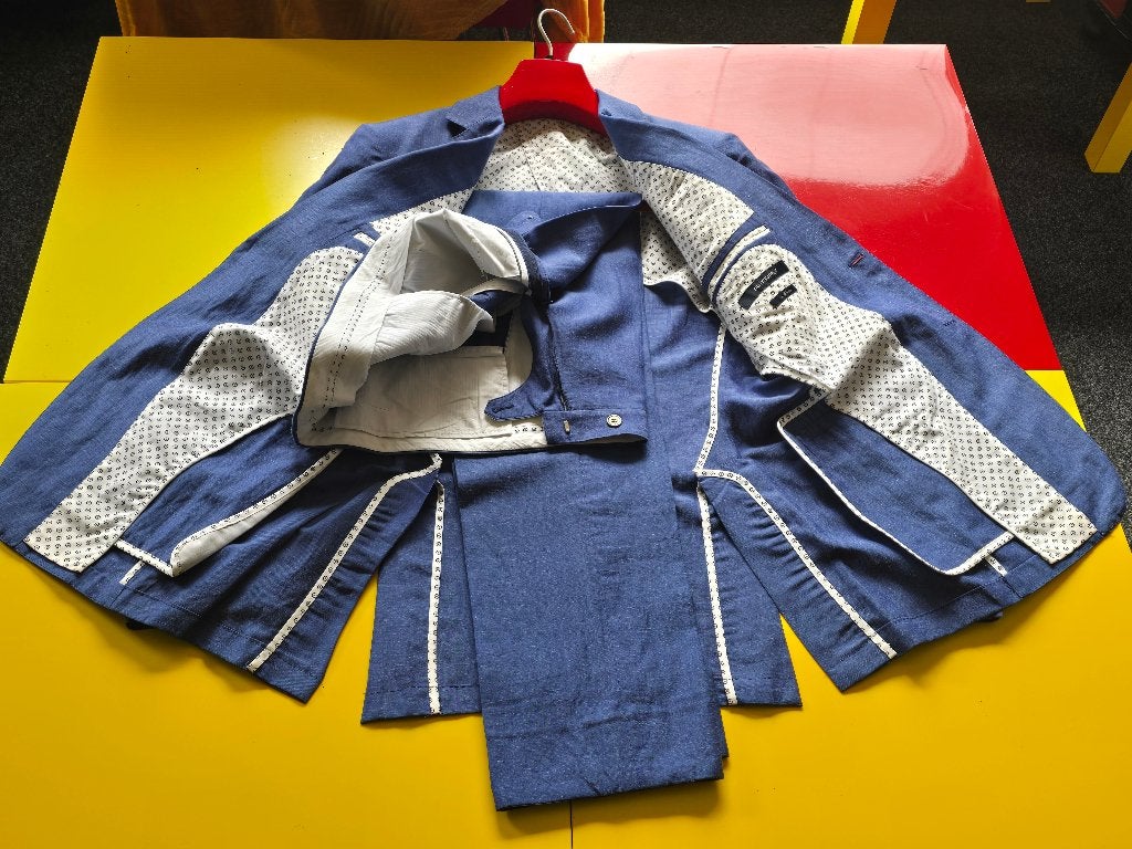 Nieuw Suitsupply Linnen kostuum met blauwe kleur maat 48, Ophalen, Nieuw, Suitsupply, Maat 48/50 (M)