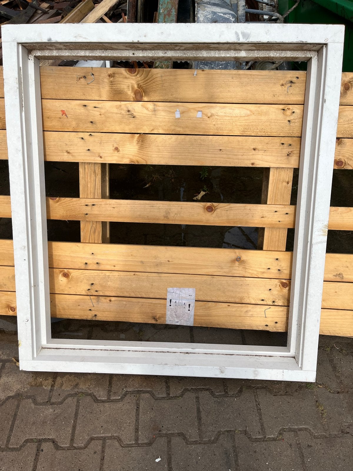 Nieuw hardhouten kozijn 100x110 cm, in grondverf, Ophalen, Nieuw, Gevelraam of Ruit, 80 tot 120 cm