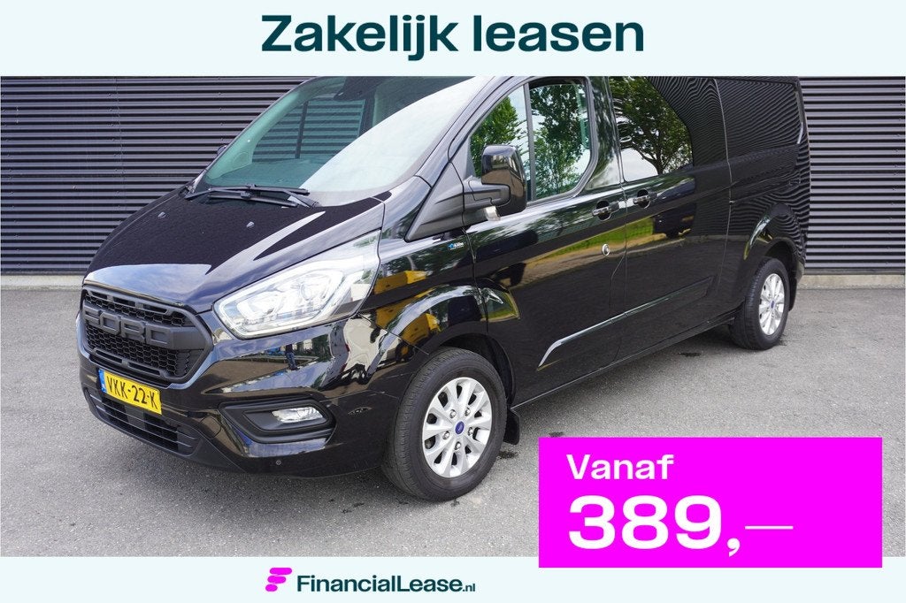 Ford Transit Custom 130pk Automaat L2H1 Limited Raptor gril, 15 km/l, Euro 6, 1650 kg, Zwart