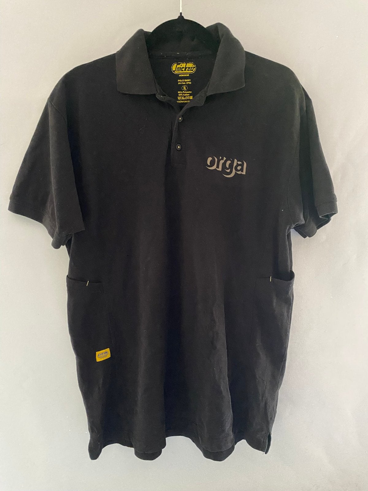 Snickers Workwear polo zwart met Orga-logo – maat XL, Ophalen of Verzenden, Gedragen, Maat 56/58 (XL), Zwart