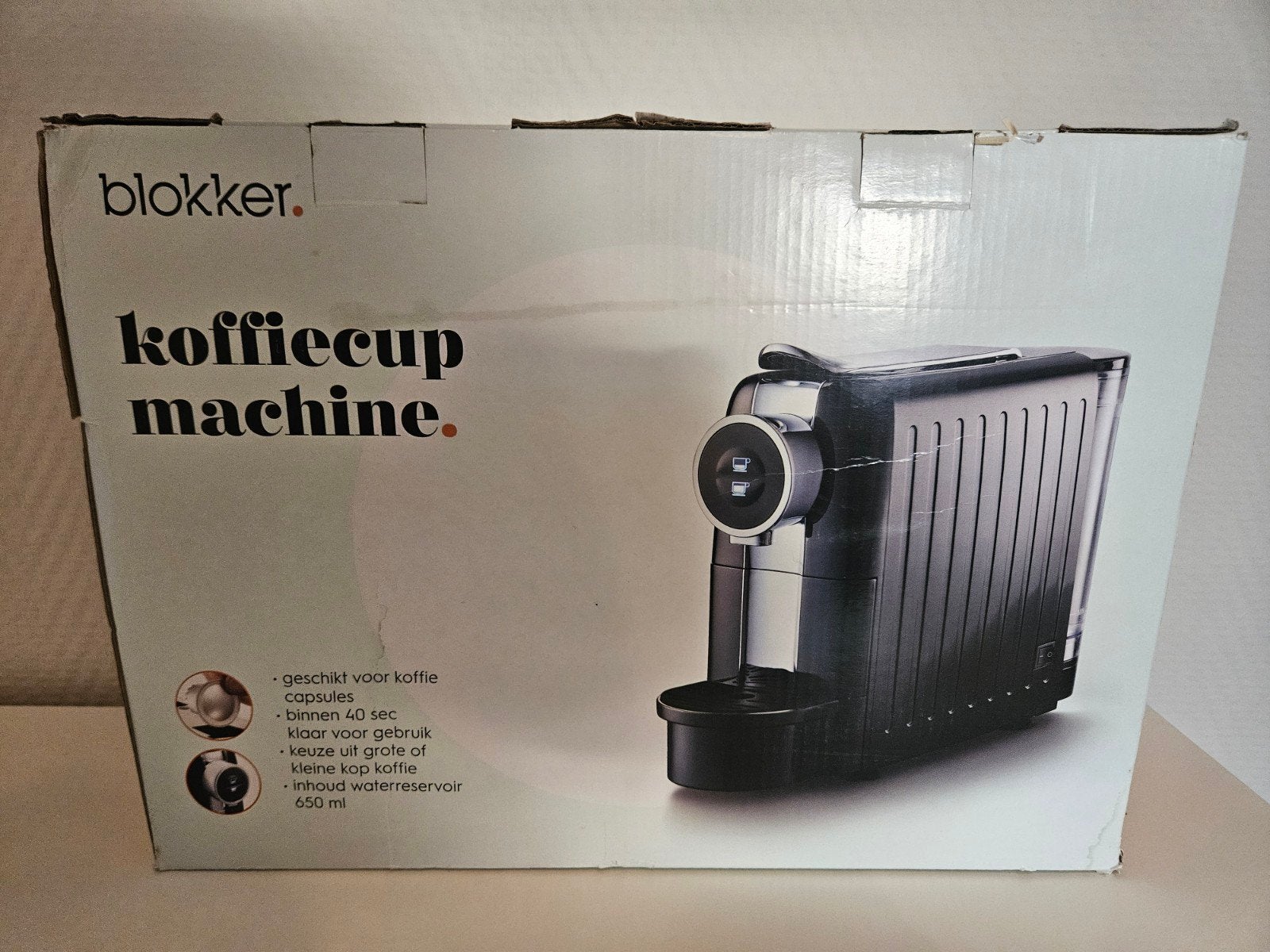 Blokker Koffiecup Machine - Nieuw in doos, Ophalen of Verzenden, 2 tot 4 kopjes, Koffiepads en cups, Afneembaar waterreservoir