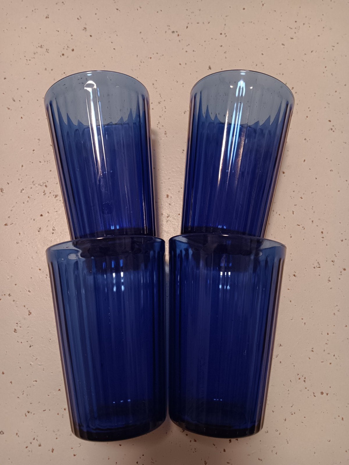 4x Ikea Vardagen kobaltblauwe drinkglazen, Glas of Glazen, IKEA, Ophalen of Verzenden, Modern