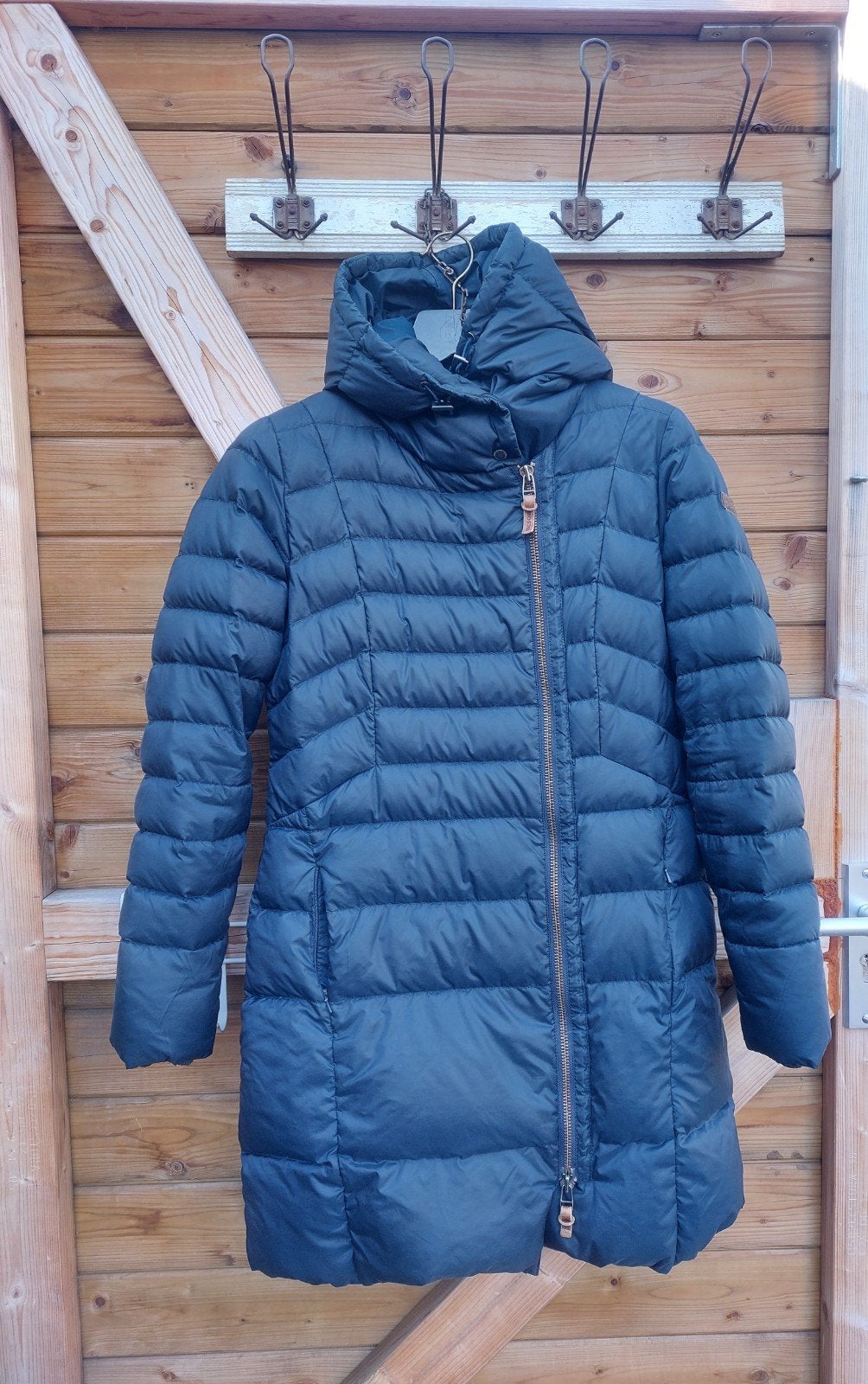 Moscow gewatteerde jas met capuchon - Maat M, Kleding | Dames, Maat 38/40 (M), Blauw, Ophalen of Verzenden, Moscow