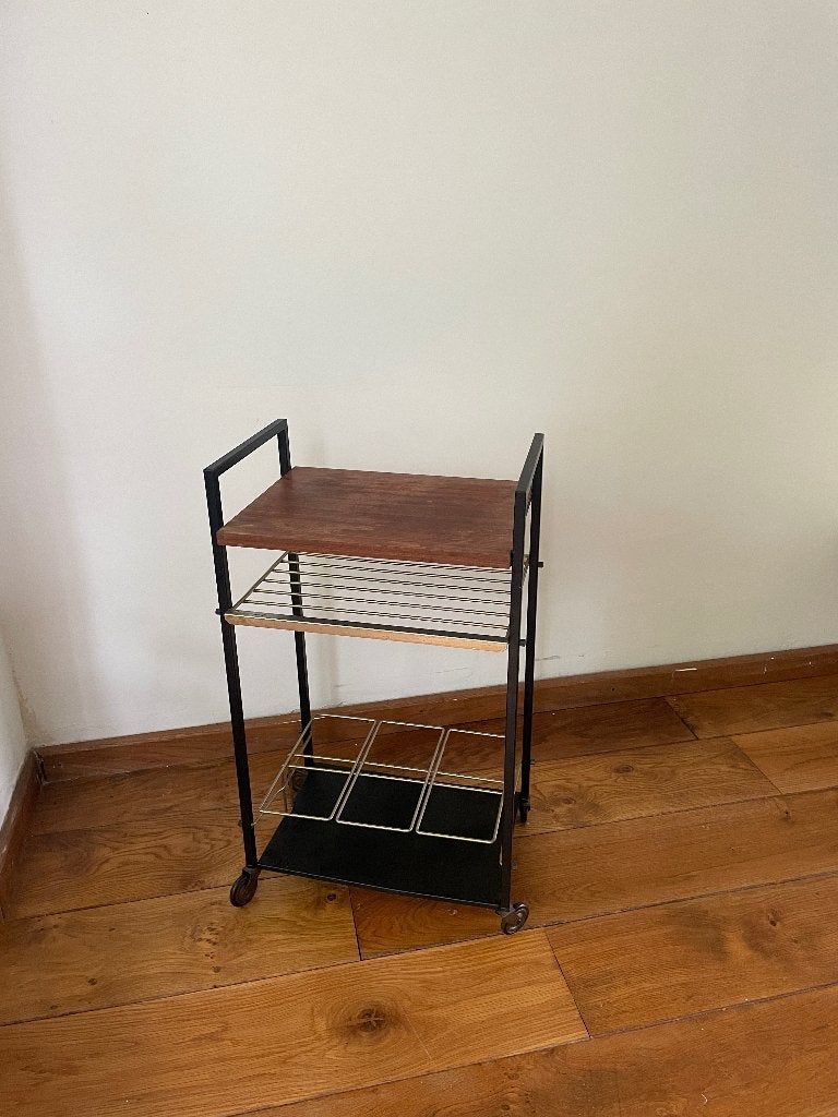 Vintage serveerwagen / barwagen jaren '50-'60, Gebruikt, Overige materialen, Vintage, Minder dan 50 cm
