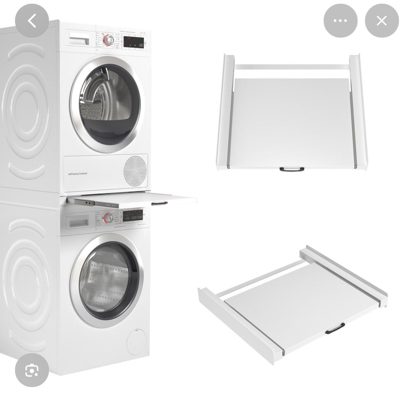 Stacking kit / stapelkit for washing machine, Witgoed en Apparatuur, Wasmachines, Ophalen, Gebruikt, 1200 tot 1600 toeren, Minder dan 85 cm