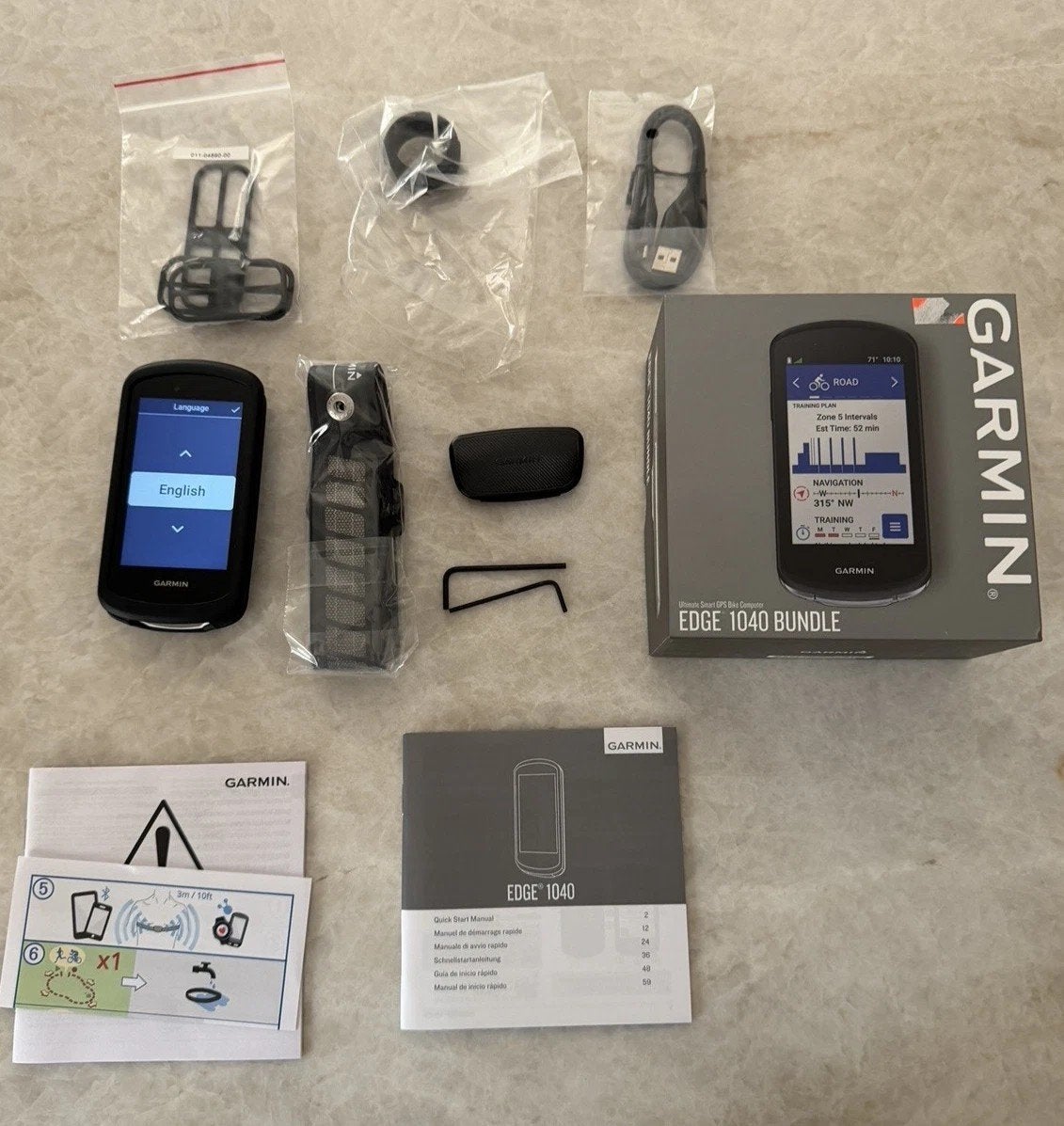 Garmin Edge 1040 + Beschermhoes & Hartslagband (ongebruikt), Fietsen en Brommers, Fietsaccessoires | Fietscomputers, Ophalen of Verzenden