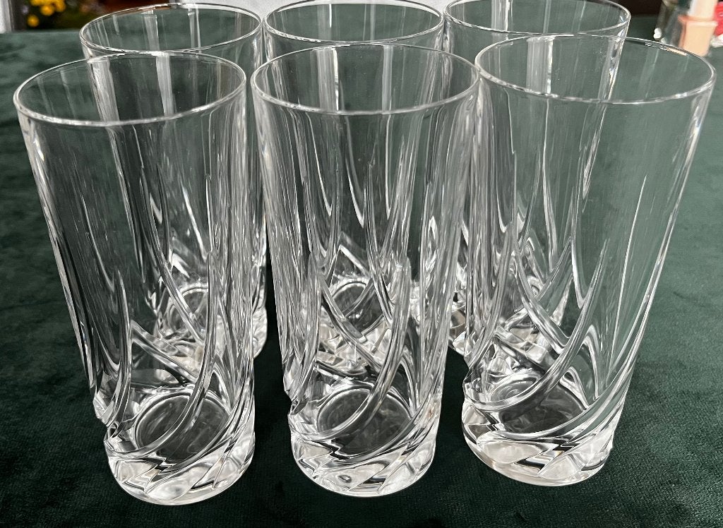Set van 6 kristallen Wedgwood longdrinkglazen van AH., Glas of Glazen, Nieuw, Ophalen of Verzenden, Glas