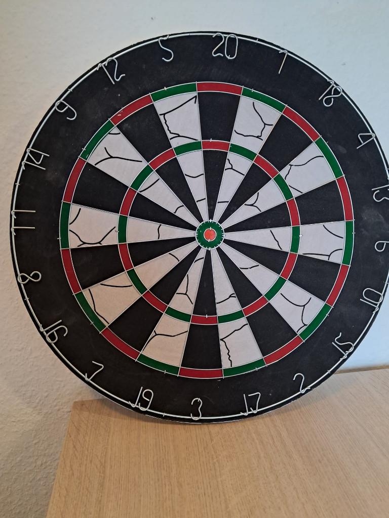 Dartboard deluxe met 6 darts, Ophalen, Zo goed als nieuw, Dartbord