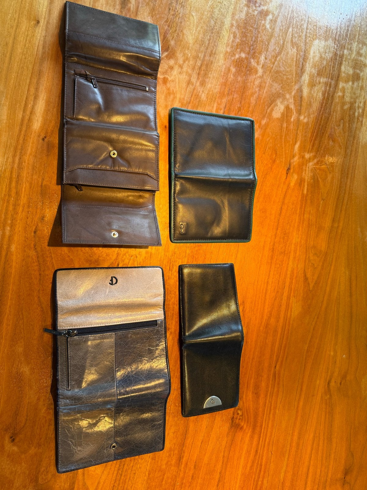 Leren portemonnees - Diverse modellen, Sieraden, Tassen en Uiterlijk, Overige merken, Gebruikt, Bruin, Ophalen of Verzenden